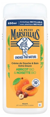 Le Petit Marseillais Crème de Douche & Bain Nourrissant Extra Douce Abricot Bio & Noisette Bio 650 ml