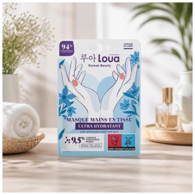Loua Masque Mains en Tissu Hydratant et Protecteur
