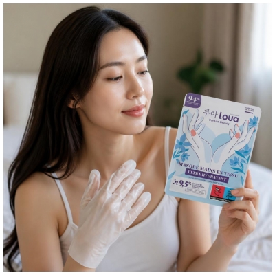 Loua Masque Mains en Tissu Hydratant et Protecteur