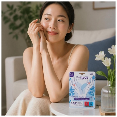 Loua Masque Mains en Tissu Hydratant et Protecteur