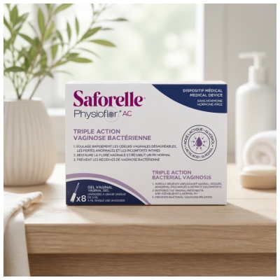 Saforelle Physioflor AC Triple Action Vaginose Bactérienne 8 Unidoses de 5 ml