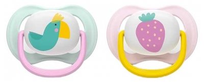 Avent Ultra Air Happy 2 Sucettes 0-6 Mois - Modèle : Vert / Rose