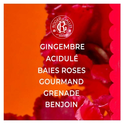Roger & Gallet Gingembre Rouge Coffret Eau Parfumée Bienfaisante 100 ml & Parfum Solide Bienfaisant 5 g Cadeau