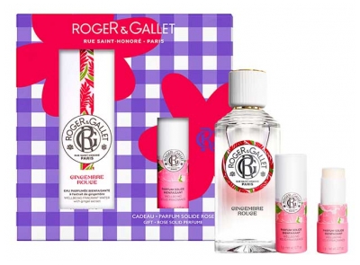 Roger & Gallet Gingembre Rouge Coffret Eau Parfumée Bienfaisante 100 ml & Parfum Solide Bienfaisant 5 g Cadeau