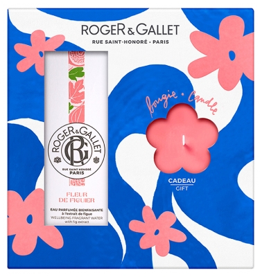 Roger & Gallet Fleur de Figuier Coffret Eau Parfumée 100 ml + Bougie Parfumée 85 g Offerte