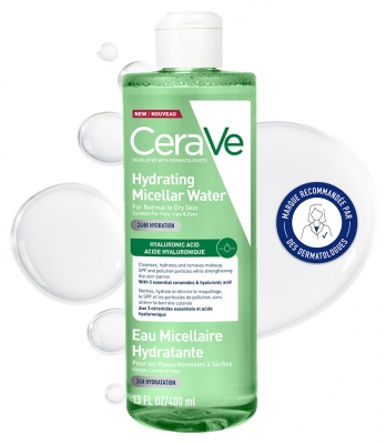 CeraVe Eau Micellaire Hydratante Peaux Normales à Sèches 400 ml