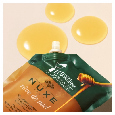 Nuxe Rêve de Miel Gel Lavant Surgras Visage et Corps Éco-Recharge 400 ml