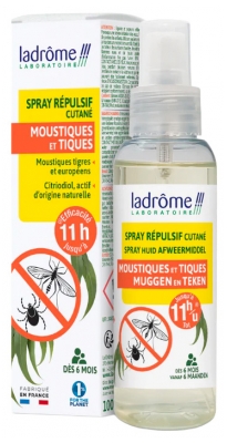 Ladrôme Spray Moustiques et Tiques Répulsif Cutané 100 ML