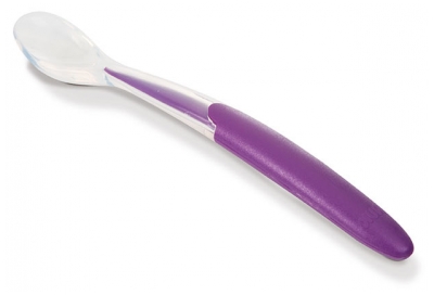 NUK Cuillère Souple Silicone 4M+ - Couleur : Violet