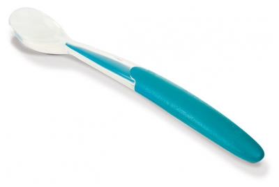 NUK Cuillère Souple Silicone 4M+ - Couleur : Bleu Canard