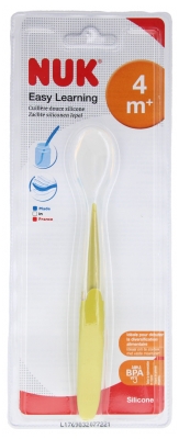 NUK Cuillère Souple Silicone 4M+ - Couleur : Vert Anis