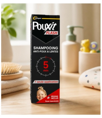 Pouxit Flash Anti-Poux et Lentes Shampoing 5 minutes 100 ml
