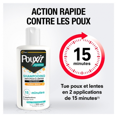 Pouxit Traitement Shampoing Anti-Poux et Lentes Abricot 200 ml