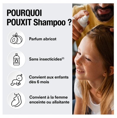 Pouxit Traitement Shampoing Anti-Poux et Lentes Abricot 200 ml
