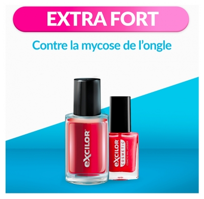 Excilor Forte Traitement Mycose de l'Ongle Coloré + Vernis Classique Coloré Avec Pinceau Applicateur 30 ml