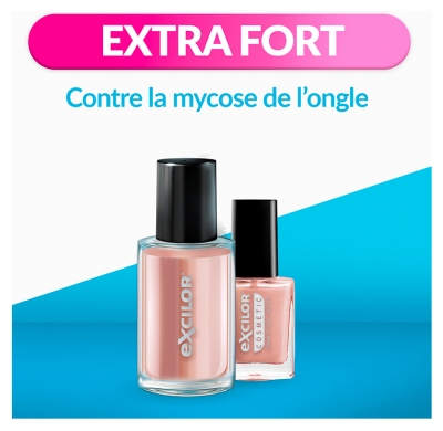 Excilor Forte Traitement Mycose de l'Ongle Coloré + Vernis Classique Coloré Avec Pinceau Applicateur 30 ml - Couleur : Nude