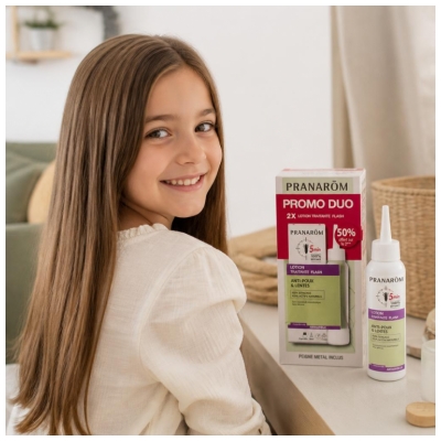 Pranarôm Aromapoux Lotion Traitante Flash 5 Minutes Anti-Poux & Lentes Lot de 2 x 100 ml