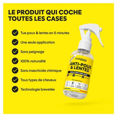 Catapoux Anti-Poux & Lentes Solution One Shot Dès 6 Mois 140 ml