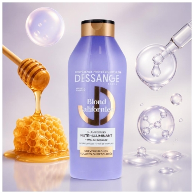 Dessange Blond Californien Shampoing Nutri-illuminant Cheveux Blonds Colorés ou Décolorés 280 ml