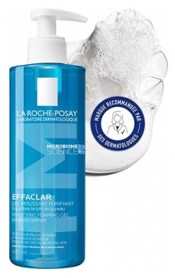 La Roche-Posay Effaclar Gel Moussant Purifiant Peaux Grasses à Tendance Acnéique Lot de 2 x 400 ml