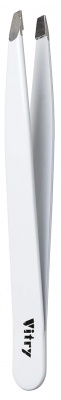 Vitry Pince à Épiler Professionnelle Mors Biais Inox 9 cm - Couleur : Blanc