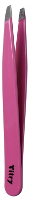 Vitry Pince à Épiler Professionnelle Mors Biais Inox 9 cm - Couleur : Rose