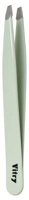Vitry Pince à Épiler Professionnelle Mors Biais Inox 9 cm - Couleur : Vert Pâle