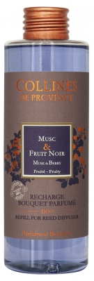 Collines de Provence Recharge de Bouquet Parfumé Duo 200 ML - Senteur : Musc & Fruit Noir