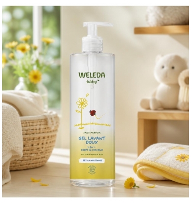 Weleda Baby Gel Lavant Doux au Calendula Corps et Cheveux Sans Parfum 400 ml