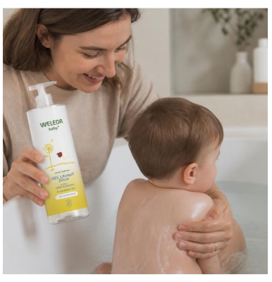 Weleda Baby Gel Lavant Doux au Calendula Corps et Cheveux Sans Parfum 400 ml