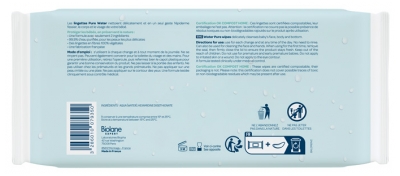 Biolane Lingettes Pure Water Lot de 3 Pack de 60 Lingettes