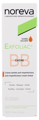 Noreva Exfoliac BB Crème Peaux à Imperfections 30 ml - Teinte : Teinté Doré