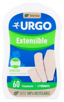 Urgo Protection Pansements - Extensible Strech - Compresse Anti-Adhérente - 60 Pansements