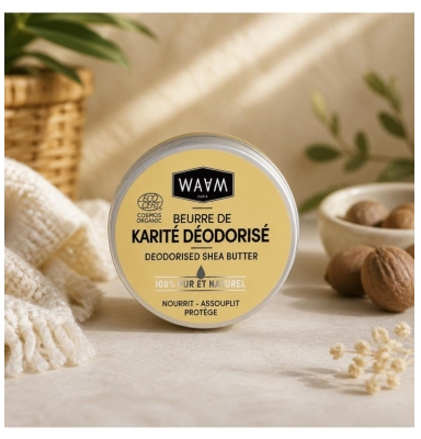 Waam Beurre Karité Pur et Naturel Désodorisé Bio 100 ml