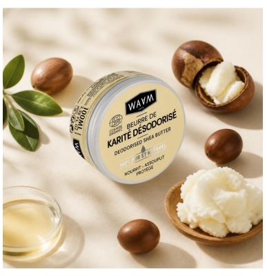 Waam Beurre Karité Pur et Naturel Désodorisé Bio 100 ml
