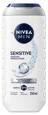 Nivea Men Sensitive Gel Douche 3en1 Corps Visage et Cheveux 250 ml