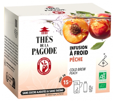 Thés de la Pagode Infusion Glacée Pêche Bio 6 Sachets de 7g