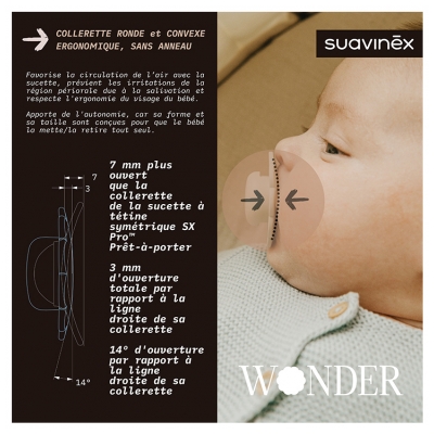 Suavinex Sucette Réversible SX Pro 0-6 Mois - Modèle : Vert d'eau