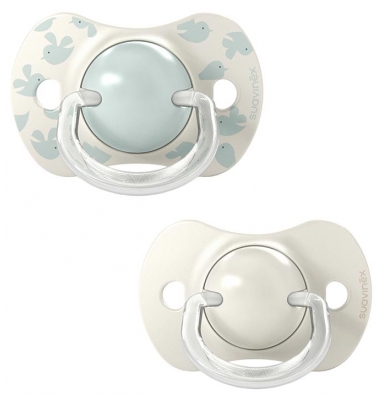 Suavinex Birdies 2 Sucettes à Tétines Symétriques SX Pro de 6 à 18 Mois - Couleur : Vert