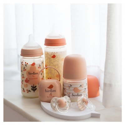Suavinex Birdies Porte Sucettes Dès 0 Mois - Couleur : Rose