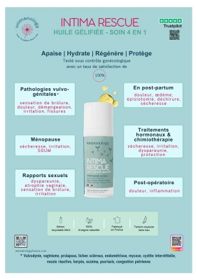 Womanology Huile Gélifiée 4en1 Vulve + Périnée Intime Rescue 50 ml