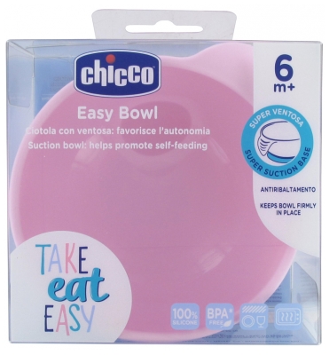 Chicco Bol en Silicone Avec Ventouse - Rose - 6M+