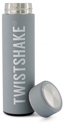 Twistshake Bouteille Chaude ou Froide 420 ml - Couleur : Gris Pastel