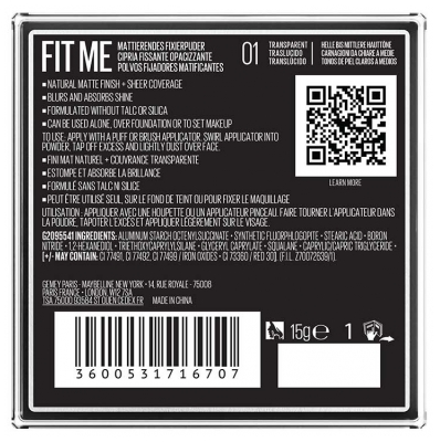 Maybelline New York Fit Me Poudre Matifiante Fixatrice 15 g