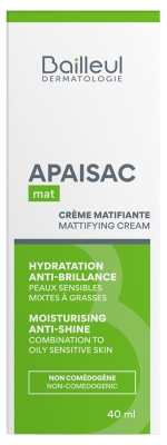 Apaisac Biorga Crème Matifiante Mat Peaux Sensibles 40 ml