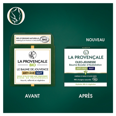 La Provençale Oléo-Jeunesse Baume Booster d'Hydratation Nuit Anti-Âge Bio 50 ml