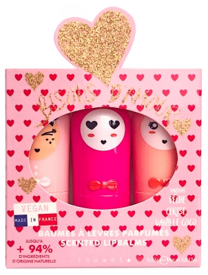 Inuwet Trio Baumes à Lèvres Parfumés Bisous d'Amour 3 x 3,5 g