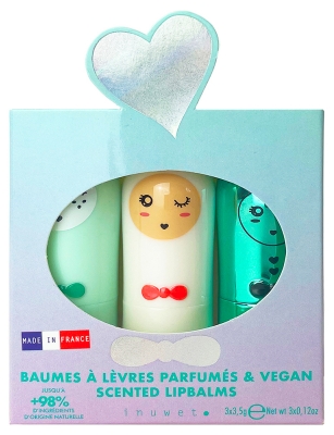 Inuwet Trio Baumes à Lèvres Parfumés Seashell 3 x 3,5 g