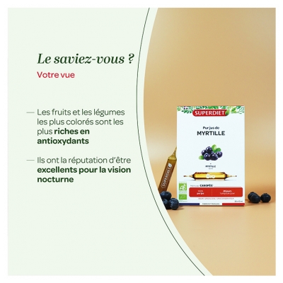Superdiet Myrtille Bio 20 Ampoules de 10 ml