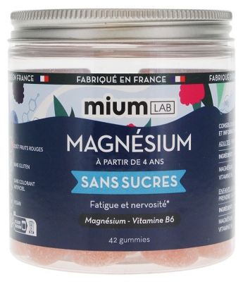 Mium Lab Magnésium Sans Sucres Magnésium et Vitamine 42 Gummies